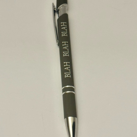 Black Stylus Pen with 'BLAH BLAH BLAH' Design - Picture 2 of 2